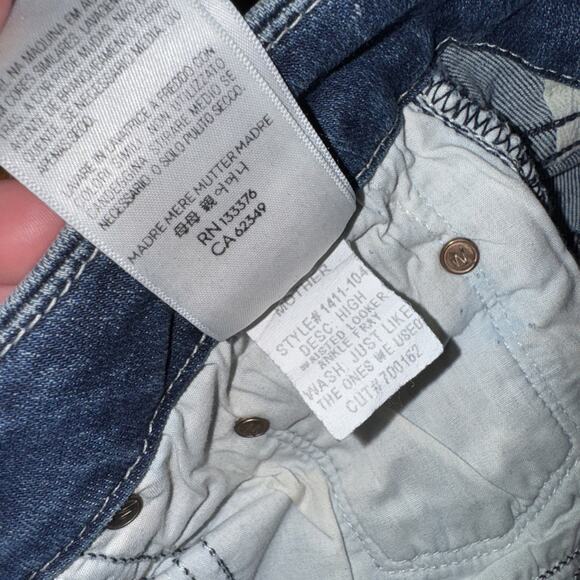 Mother Denim Jeans Stretch High Waisted Looker Ankle Fray Size 28 27in - Picture 12 of 13